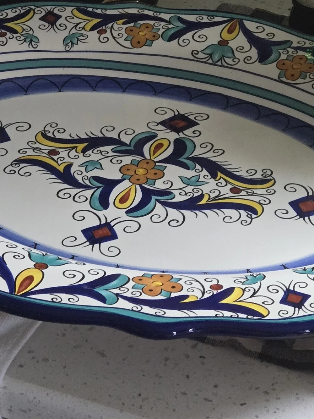 Pier 1 Imports San Marino cCeramic Oval Serving Platter